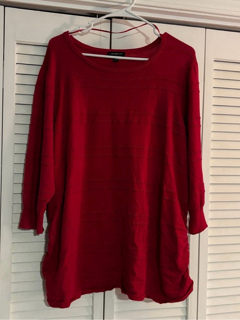 Lane Bryant Bright Red Scoop Neck Knit Top